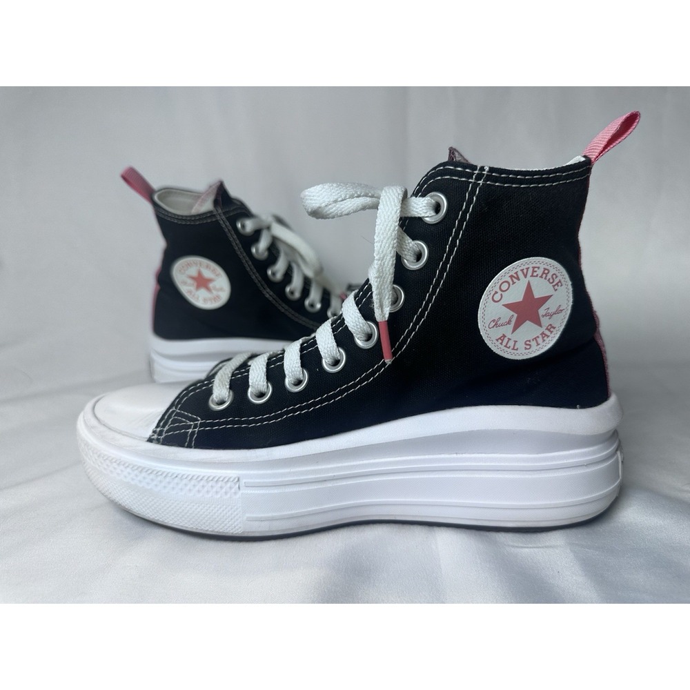 CONVERSE Chuck Taylor All Star Move Color Pop Platform Pink Black Kid Size 4